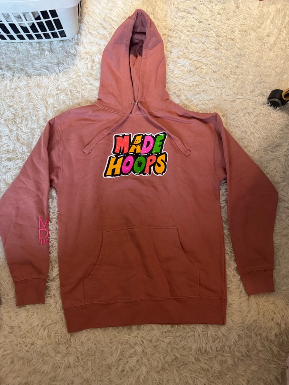 Made Hoops Graphic Hoodie - Dusty Rose. Never worn! Size large